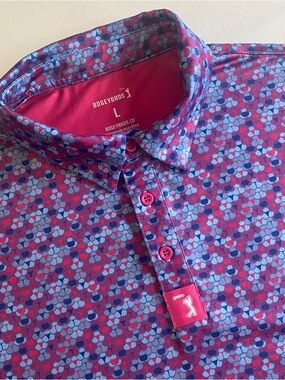 Bogey Bros Polo Men L Gluteus Maximus Butts Rear Tail Performance Golf Shirt